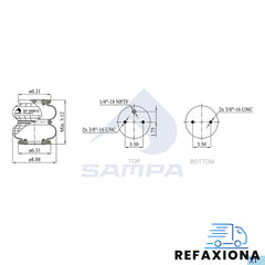 BOLSA DE AIRE EJE RETRACTIL